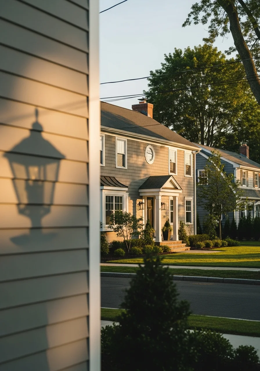 Huntington property exterior showing quality construction typical of North Shore communities.
